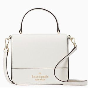 #bagsavenue fast ship staci square crossbody parchment white kate spade